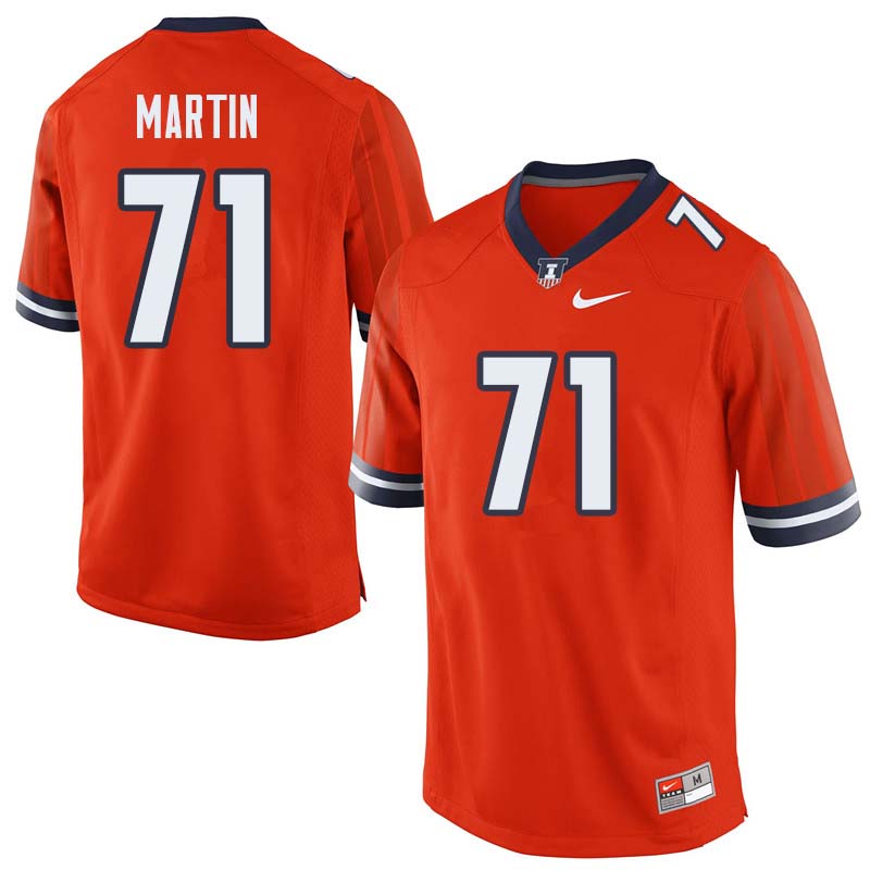 Men #71 Zeke Martin Illinois Fighting Illini College Football Jerseys Sale-Orange